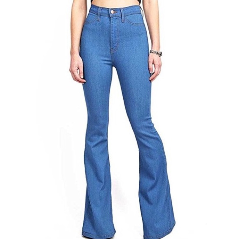 HIGH WAISTED FLARE JEANS BELL BOTTOMS SIZE 5 26”
